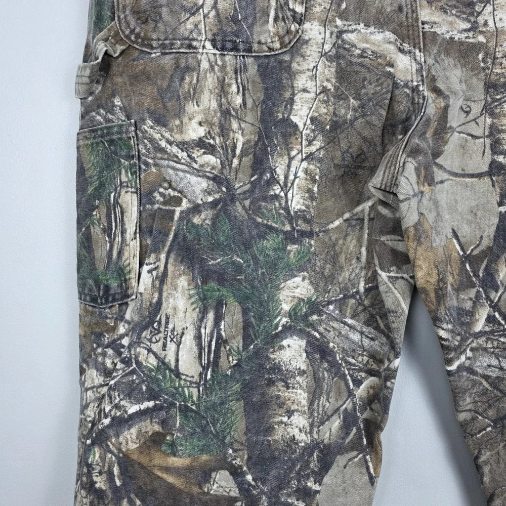 Carhartt x Realtree USA VINTAGE Canvas Camo Work 40x30 Cotton Made B235977